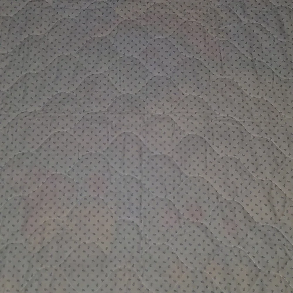 VTG Old McDonald Baby Blanket Quilt Throw Blue White Gingham Sun Rainbow Balloon